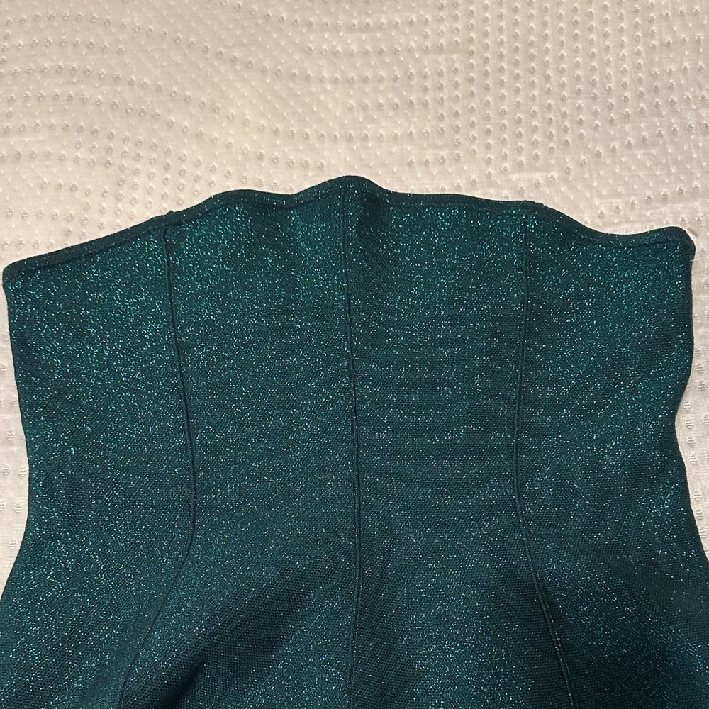 ⛔️ Anthropologie Pilcro Sparkling Dark Green staples Top size Large box 5 - Picture 4 of 5